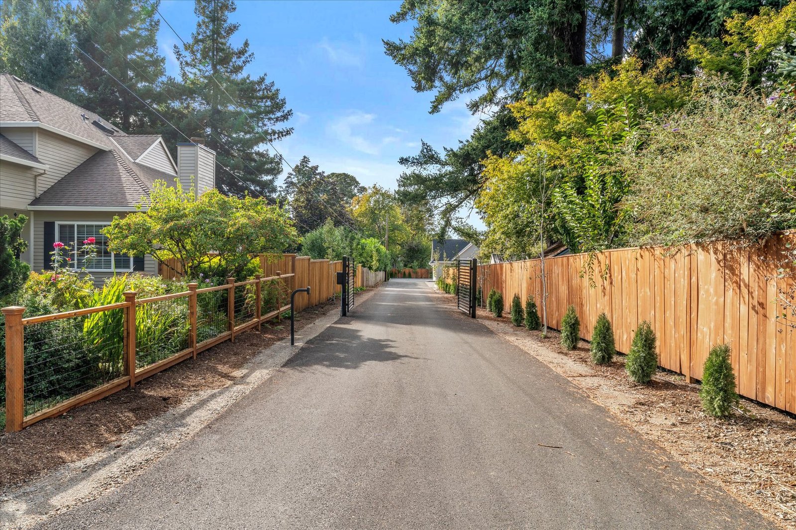 Private gated driveway